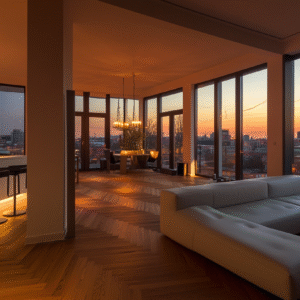 Neubau-Penthouse in Düsseldorf mit Rheinblick